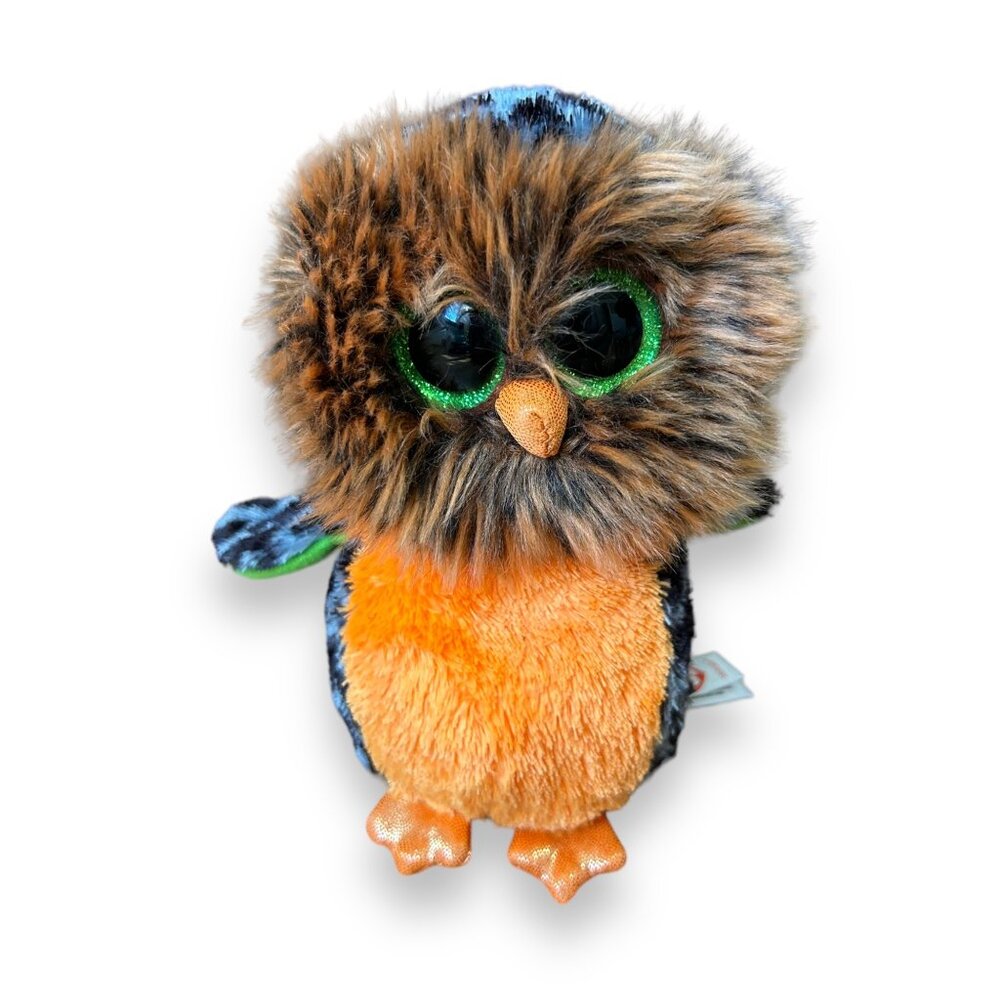 Ty Beanie Boos Midnight Owl Gray Orange